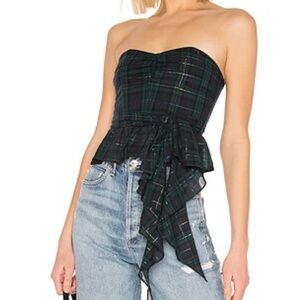 Revolve plaid green bustier Revolve bustier plaid sparkly green sexy